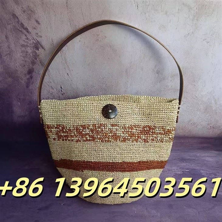 Hand geweven schouderraffia tas