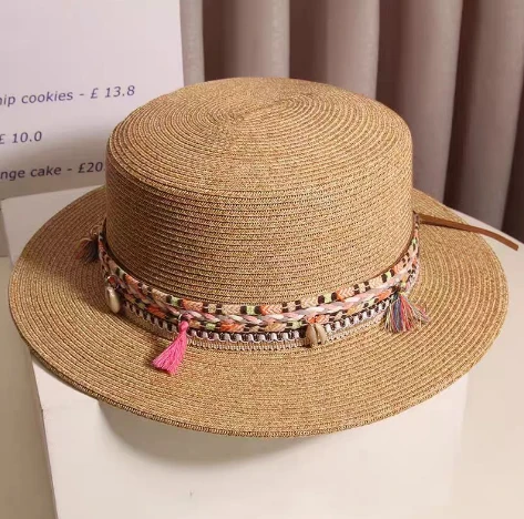 Boho Chic Bruine Papieren Stro Dameshoed