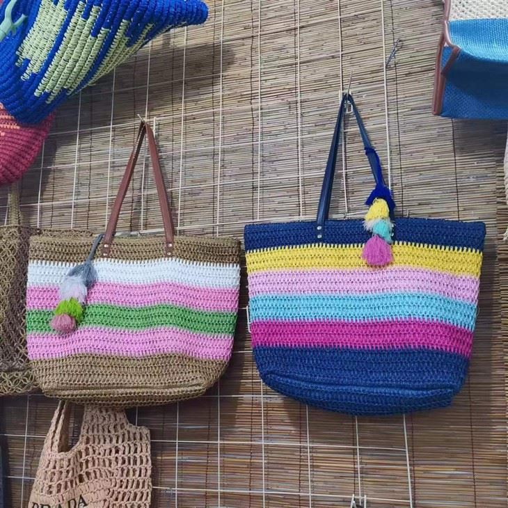 Kleurrijke regenboog dames grote strandtas