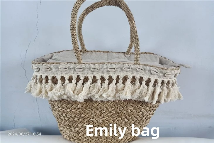 Ontworpen vrouwelijke raffia -tassen