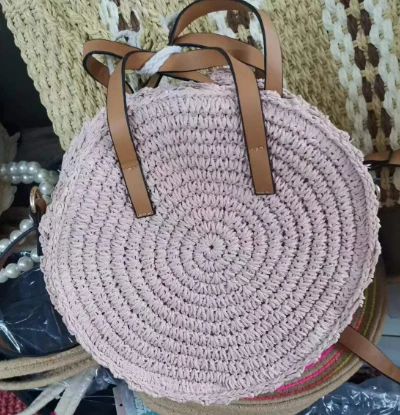 Roze ronde schoudertas voor kleine meisjes