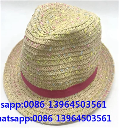 Kleurrijke strawpapier Fedora Sun Hat