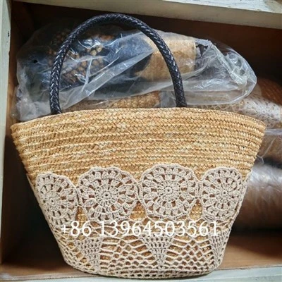 Tarwe Straw Women Summer Beach Handtassen