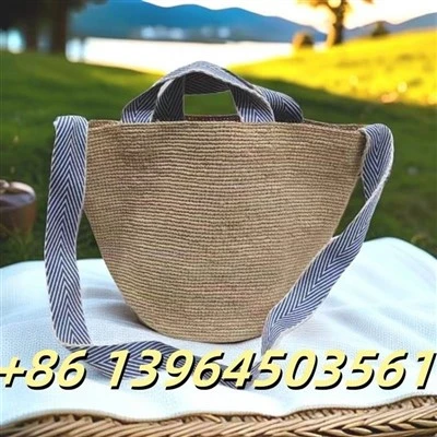 Raffia Woman Bag met katoenen band