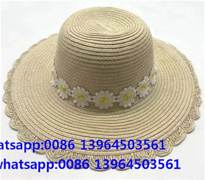 Daisy Ribbon Wide Brim Geweven Papieren Stro Dameshoed