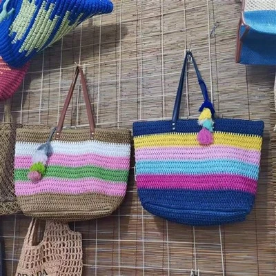 Kleurrijke regenboog dames grote strandtas