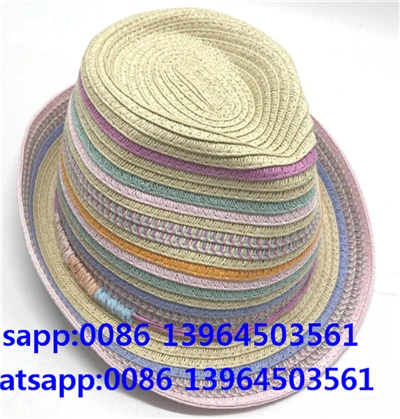 Veelkleurige Fedora Strohoed Voor Vrouwen
