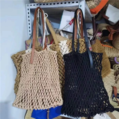 Katoenen touw holle dames strandtas