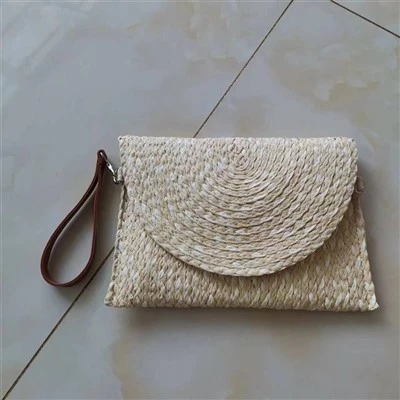 Dames stro vlechten clutch tas